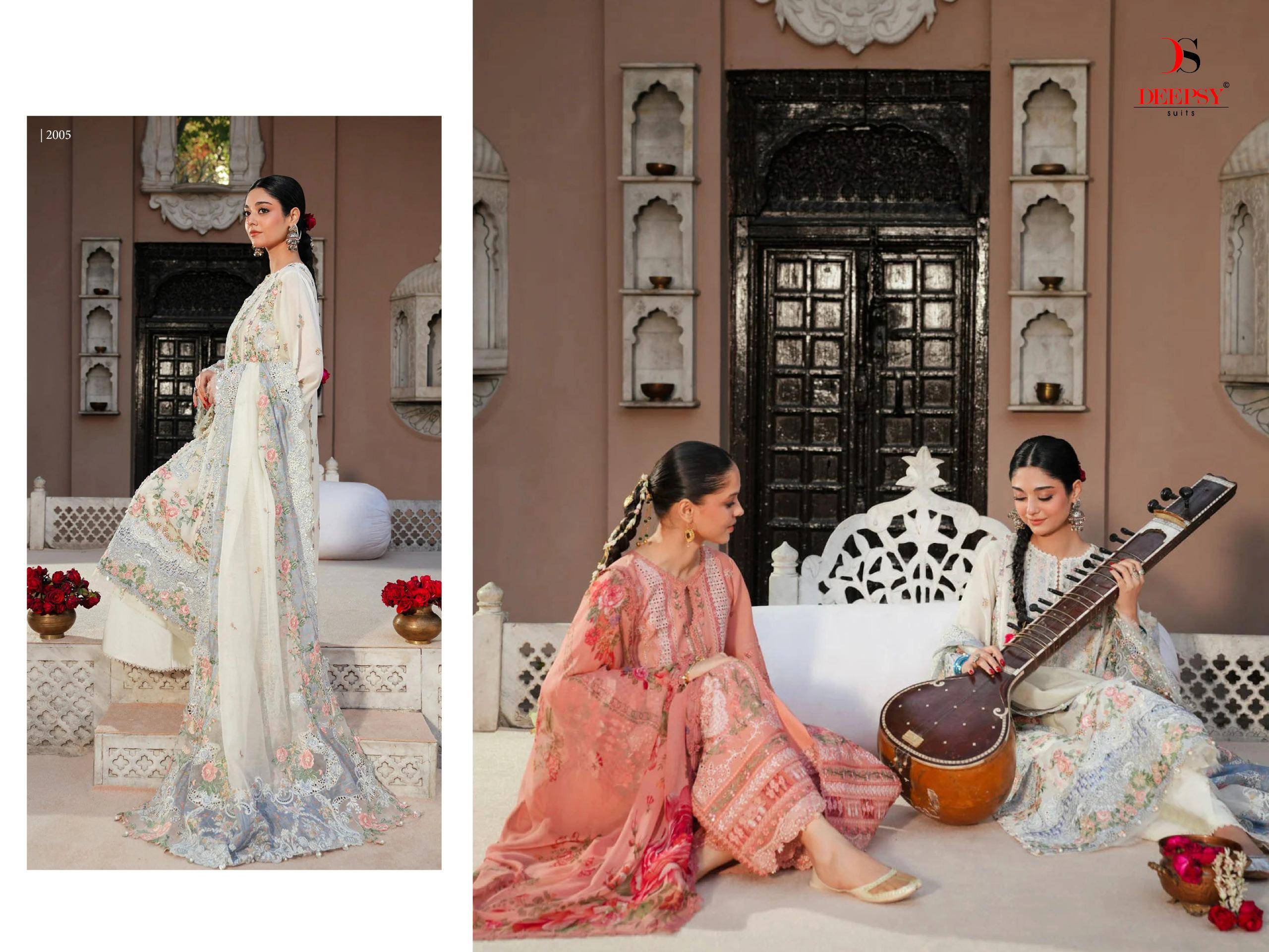 ELAF  Premium-5 Luxury Lawn by DEEPSY SUITS 2001 TO 2006 SERIES Pakistani Stylish Embroidered Pure Cotton Dresses At Wholesale Price